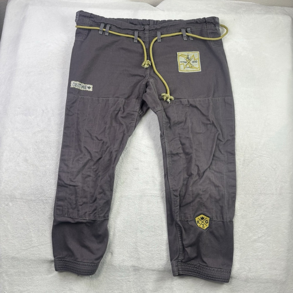 Kingz 450 Heavy Lies The Crown Grey Gi Pants Kimono Size A4 BJJ Jiu Jitsu